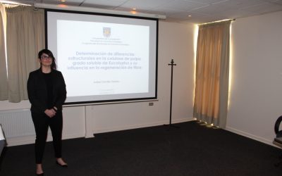 Isabel, expuso sobre el tema: “Determination of cellulose structural differences in Eucalyptus dissolving-grade pulps and ist influence on fiber regeneration”