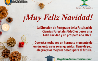 La Dirección de Postgrado de la Facultad de Ciencias Forestales les desea una Feliz #Navidad y un próspero año 2021