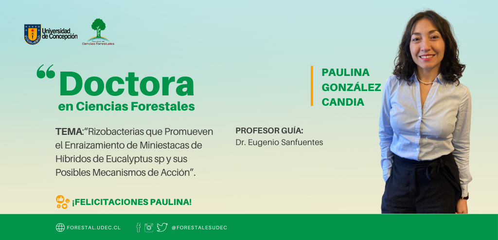 Paulina González Candia es nuestra nueva Dra. en Ciencias Forestales UdeC