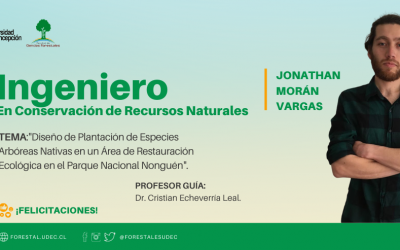 Jonathan Morán V. es nuestro nuevo Ingeniero en Conservación de Recursos Naturales