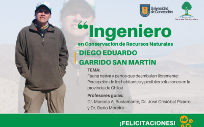 Diego Garrido San Martín es nuestro nuevo Ingeniero en Conservación de Recursos Naturales