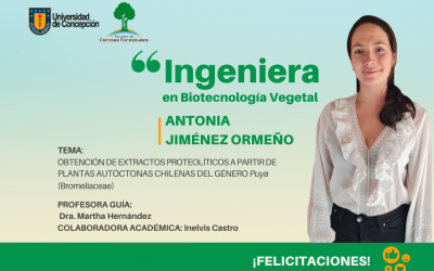 Antonia Jiménez Ormeño es nuestra nueva Ingeniera en Biotecnología Vegetal