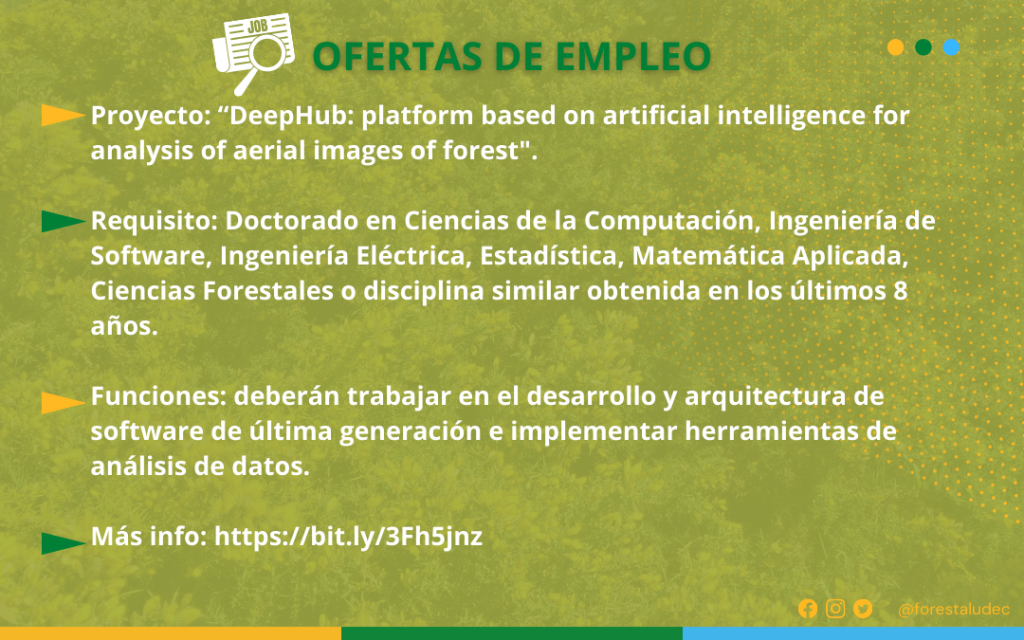 DeepHub busca investigador posdoctoral de tiempo completo.