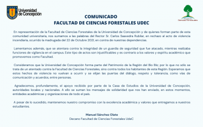 COMUNICADO FACULTAD DE CIENCIAS FORESTALES UDEC
