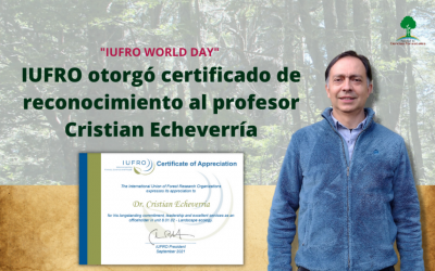 Profesor Cristian Echeverría recibe diploma de reconocimiento en el IUFRO World Day