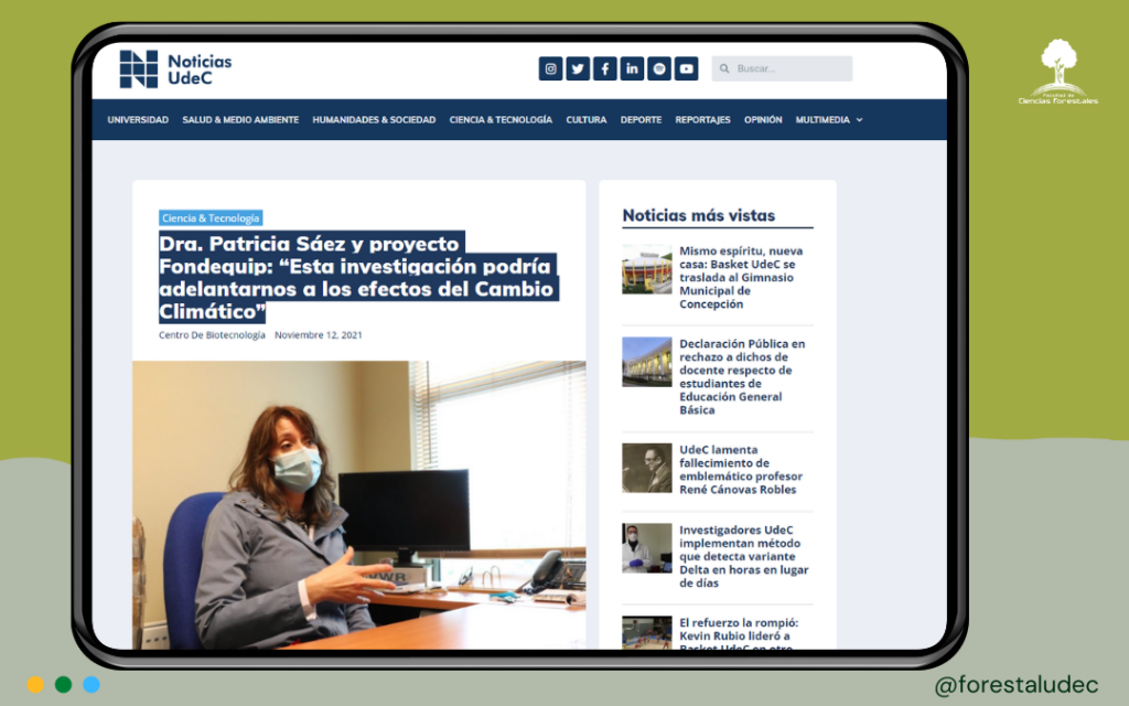 Entrevista en Medios UdeC a Dra. Patricia Sáez