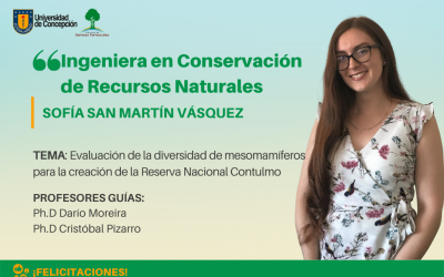 La Srta. Sofía San Martín Vásquez es nuestra nueva Ingeniería en Conservación de Recursos Naturales.
