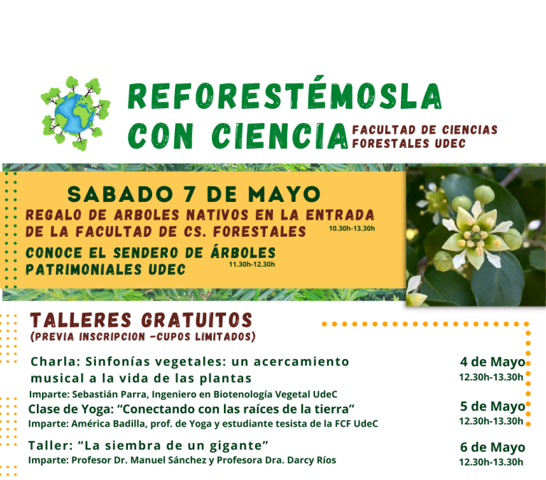 Reforestémosla Con Ciencia, programa actividades del 3 al 7 de mayo