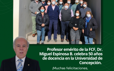 El profesor emérito de la Facultad de Ciencias Forestales UdeC, Dr. Miguel Espinosa, celebra hoy sus 50 años de docencia, en la Universidad de Concepción