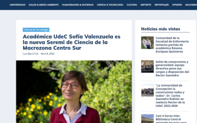 Académica UdeC Sofía Valenzuela es la nueva Seremi de Ciencia de la Macrozona Centro Sur