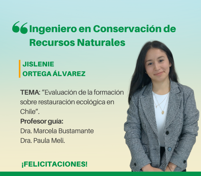 La Srta. Jislenie Ortega Álvarez en nuestra nueva Ingeniera en Conservación de Recursos Naturales