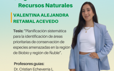 La Srta. Valentina Alejandra Retamal Acevedo es nuestra nueva Ingeniera en Conservación de Recursos Naturales.