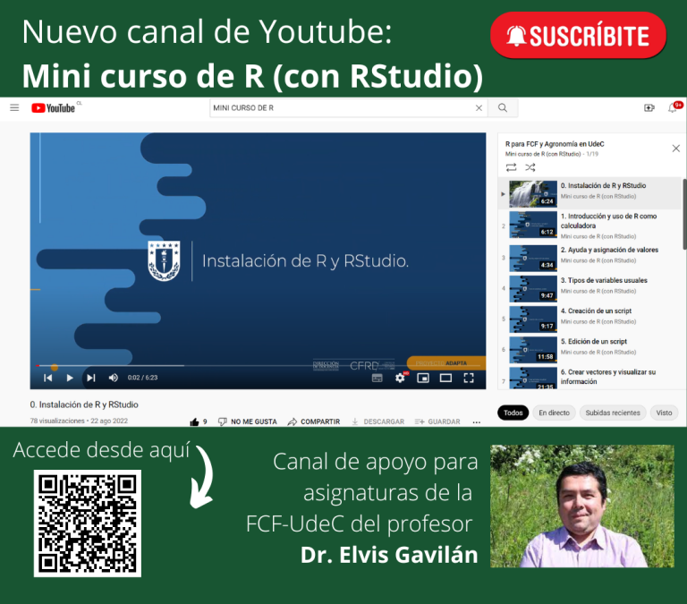 Nuevo canal de Youtube: Mini curso de R (con RStudio)