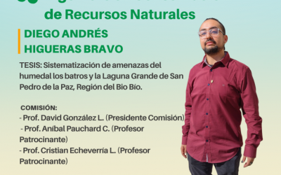 El Sr. Diego Andrés Higueras Bravo es nuestro nuevo Ingeniero en Conservación de Recursos Naturales.