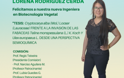 Lorena Rodríguez Cerda es nuestra nueva Ingeniera en Biotecnología Vegetal