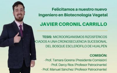 Javier Coronil Carrillo es nuestro nuevo Ingeniero en Biotecnología Vegetal.