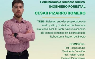 César Pizarro Romero es nuestro nuevo Ingeniero Forestal UdeC