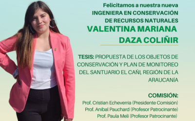 Valentina Mariana Daza Coliñir es nuestra nueva Ing. en Conservación de Recursos Naturales UdeC