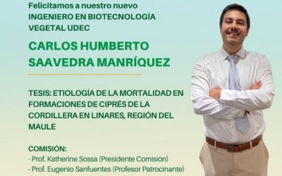 Carlos Humberto Saavedra Manríquez es nuestro nuevo Ingeniero en Biotecnología Vegetal UdeC
