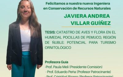 Javiera Andrea Villar Guíñez es nuestra nueva Ingeniera en Conservación de Recursos Naturales