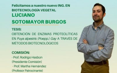 Felicitamos a nuestro nuevo Ingeniero en Biotecnología Vegetal UdeC, Luciano Sotomayor Burgos