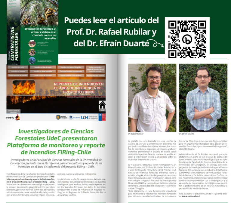Compartimos Revista Acoforag.cl con entrevista al Profesor Rafael Rubilar y Efraín Duarte