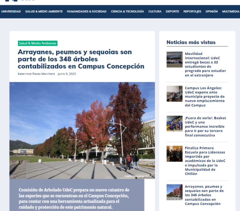 Arrayanes, peumos y sequoias son parte de los 348 árboles contabilizados en Campus Concepción