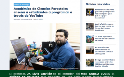 Dr. Elvis Gavilán es el creador del MINI CURSO SOBRE R, alojado en Youtube