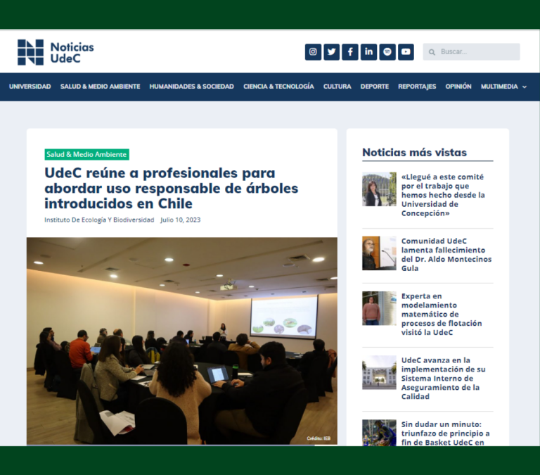 UdeC reúne a profesionales para abordar uso responsable de árboles introducidos en Chile