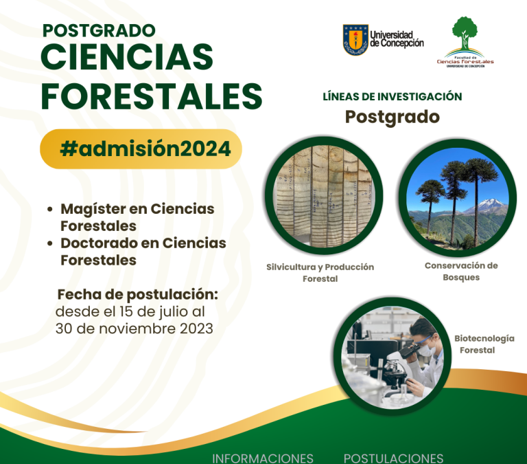 Postulaciones Magíster y Doctorado en Ciencias Forestales