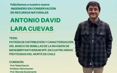 Antonio David Lara Cuevas es nuestro nuevo Ingeniero en Conservación de Recursos Naturales UdeC