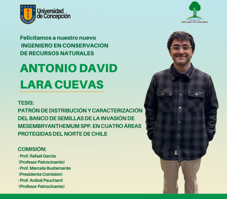 Antonio David Lara Cuevas es nuestro nuevo Ingeniero en Conservación de Recursos Naturales UdeC