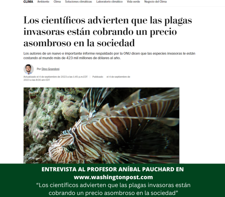 washingtonpost.com entrevista a profesor Aníbal Pauchard por su participación en #IPBES10