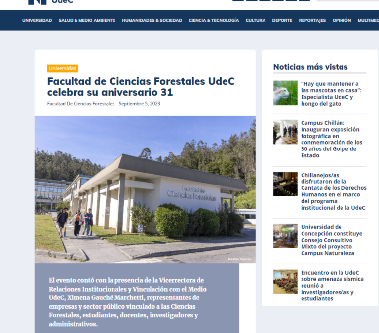 31° de la Facultad en Noticias UdeC