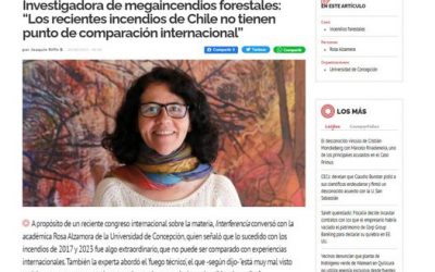 Entrevista a Profesora. Dr. Rosa Alzamora en Interferencia con motivo del Congreso de Megaincendios Forestales