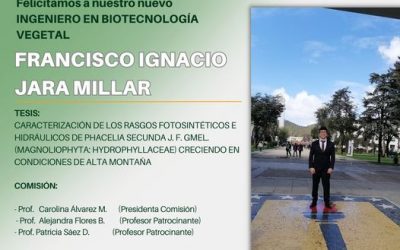 Francisco Ignacio Jara Millar es nuestro nuevo Ingeniero en Biotecnología Vegetal UdeC.