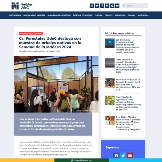Facultad presentó árboles nativos, semillas y material de Biotecnología en la Semana de la Madera